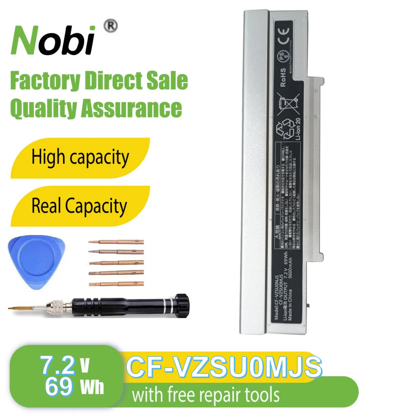 

Аккумулятор Nobi CF-VZSU0MJS VZSU0NJS VZSU0MR для серии PANASONIC CF-SZ5 CF-SZ6 (69 Втч-7,2 В)