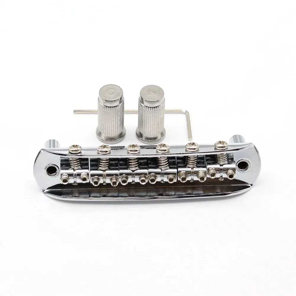 1set Guitar Bridge Adjustable Threaded 6 String Saddle Guitar Master Bridge For Master-Style Electric Guitar