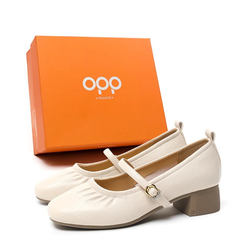 

OPP Autumn Women 5cm Heels Fashion Comfortable Heel Shoes Luxury Design Mary Janes Shoes pull on