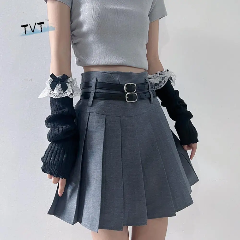 

Cute Solid Color Bow Knitted Gloves Gothic Y2k Wool Sleeve Cuff Hand Sleeve Keep Warm Arm Warmers Winter