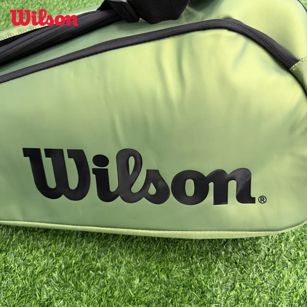 Wilson Blade Super Tour V8 Large Space 9 Pack Tennis Bag Green Professional Equipment Racquet Bag for Tennis Racket WR8016701001