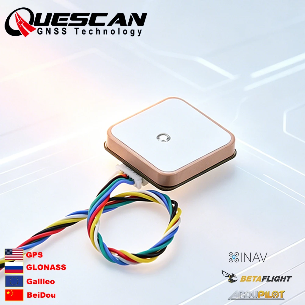 QUESCAN AN251 20Hz UBX M10 GPS GNSS Module with Compass QMC5883L for INAV ArduPilot Betaflight PIX APM Flight Controller GPS