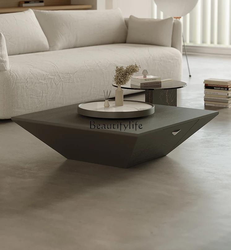 

High-End Walnut Coffee Table Combination Minimalist Italian Living Room Silent Style