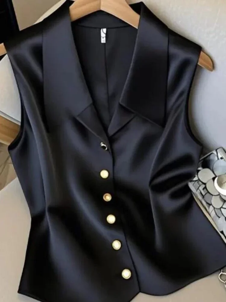 Extra Large Size 300 Pounds Vest Shirt Women Summer Loose Slimming Casual Jacket Top High Quality Elegant Style Polyester Fiber
