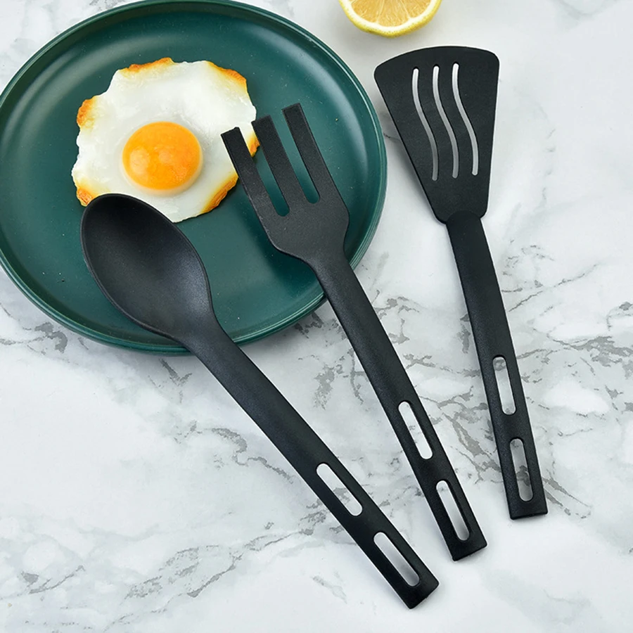 3PCS Nylon kitchenware Spatula spoon Surface fork Nylon kitchenware set for kids portable kitchen tools for picnic camping view 4
