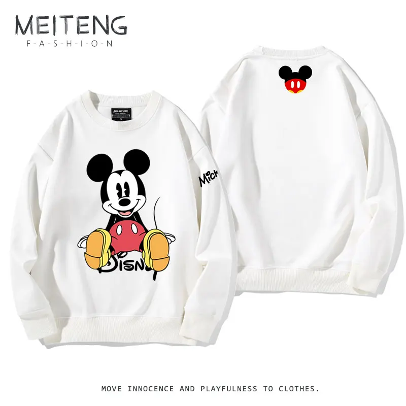 

Disney Mickey Mouse Cartoon Collaboration Hooded Sweatshirt Couple Wear for Autumn and Winter Long-sleeved Fleece-lined Popular