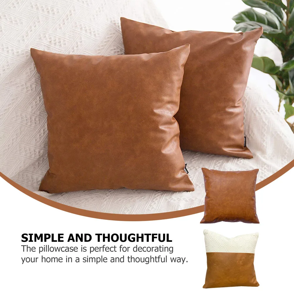 

2 Pcs Nordic Pillow Case Simple Decorative Sofa Cover Protector Stylish Couch Knitted Durability Comfort Practical Home