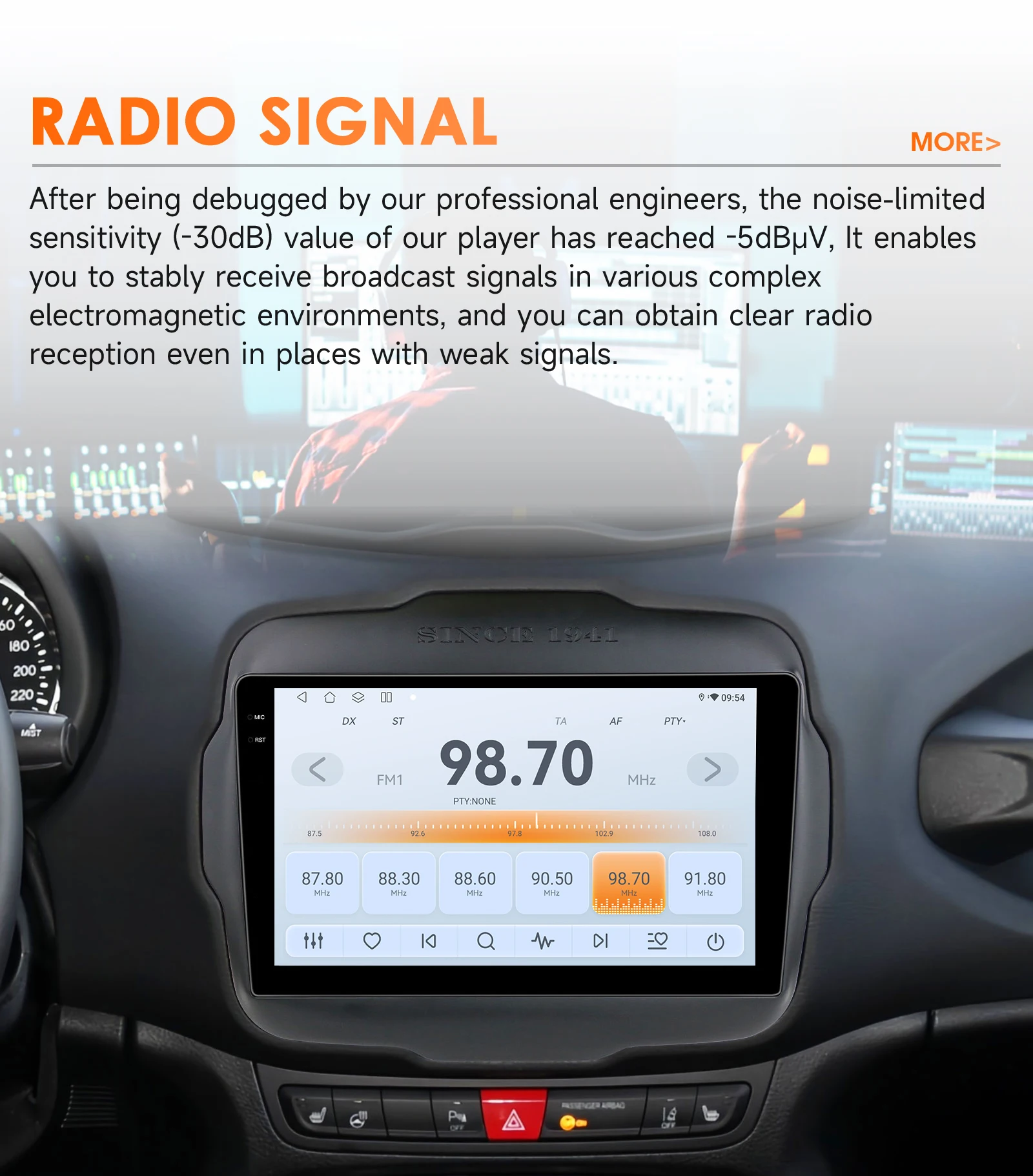 6115 Carplay 4G-LTE 9" Car Radio Android for Jeep Renegade 2016-2020 Multimedia Player Navigation GPS 2 Din Stereo DSP Autoradio