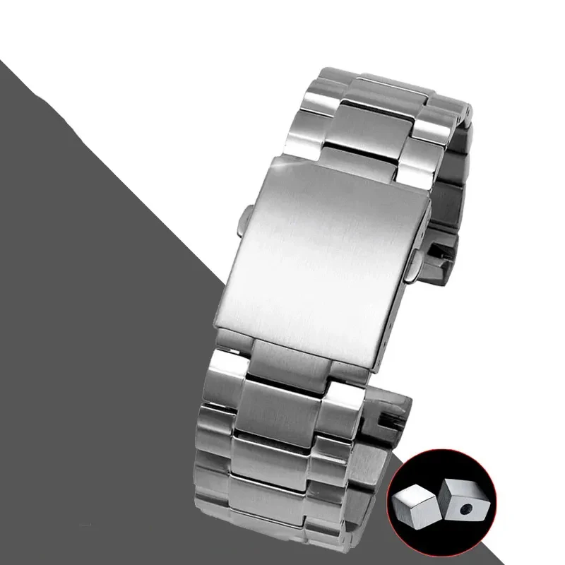 26mm Mens stainless steel bracelet for diesel DZ4318  DZ4283  watch band curved end solid metal watchband