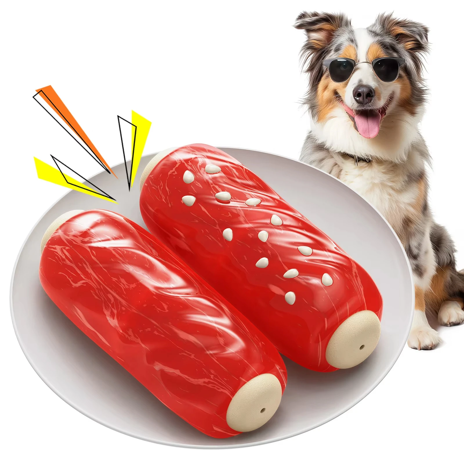 

Chew Toys for Aggressive-Chewers, Indestructible Tough Chew Toys, Safe and Non-Toxic for Dogs, Helps Dogs Grind and Clean Teeth