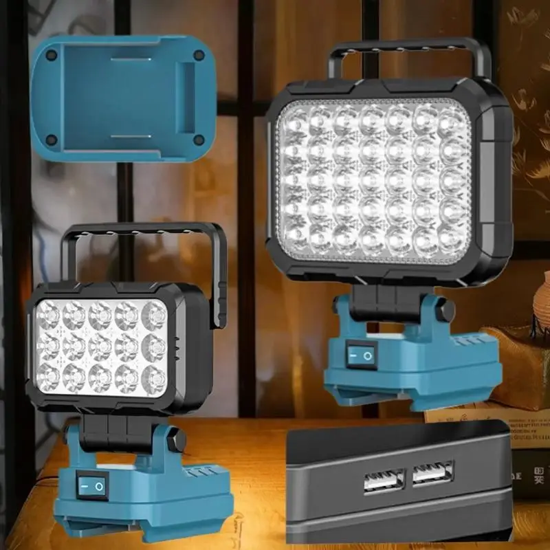 مصباح عمل LED 3/4/5 بوصة - USB مزدوج ومقبض، مصباح مهام محمول لأدوات ليثيوم أيون 18 فولت #4