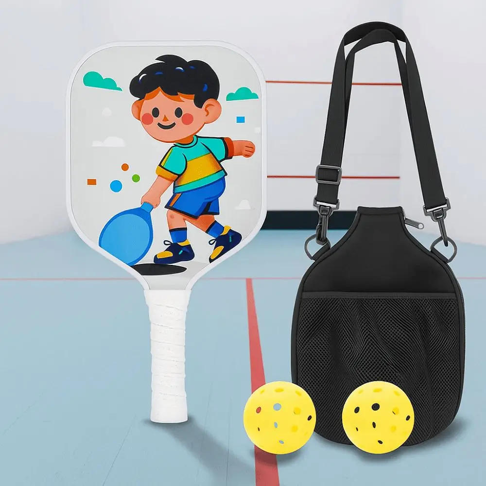 

Cartoon Children's Pickleball Set Lightweight Durable Children's Pickleball Rackets Glass Fiber Non-Slip Grip