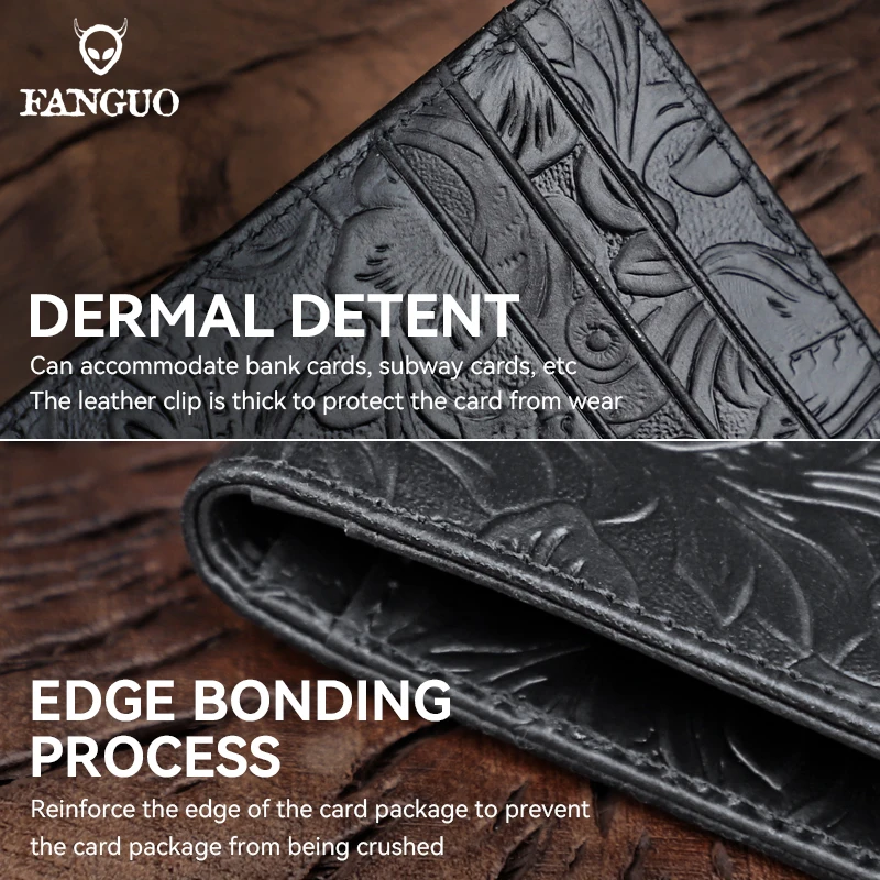 Handmade Genuine Leather Card Pouch Casual Credit Card Holder Bag Driver License Slot Coin Purse Slim Cards Pocket Short Wallet