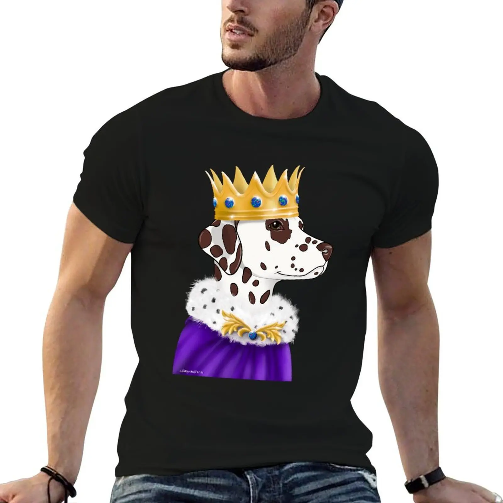 

Dalmatian If the Crown Fits T-Shirt t shirts for man pack cotton man graphic t shirt man t shirts for men casual T-shirt