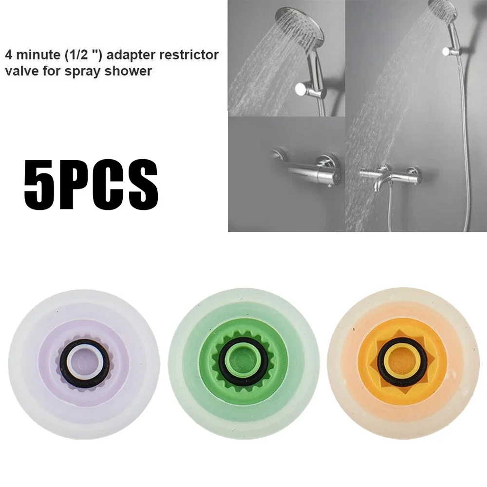 5pcs Water Saving Tablet Shower Head Flow Control Valve Set Water Saver Device Flow Reducer Limiter Aerator Controller Reducer