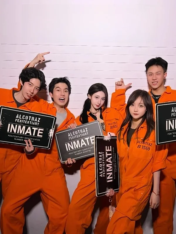 loween Costume da prigioniero Arancione Uomo Donna Spettacolo teatrale eup Dance Par Vestito cosplay Fibra di poliestere 00%