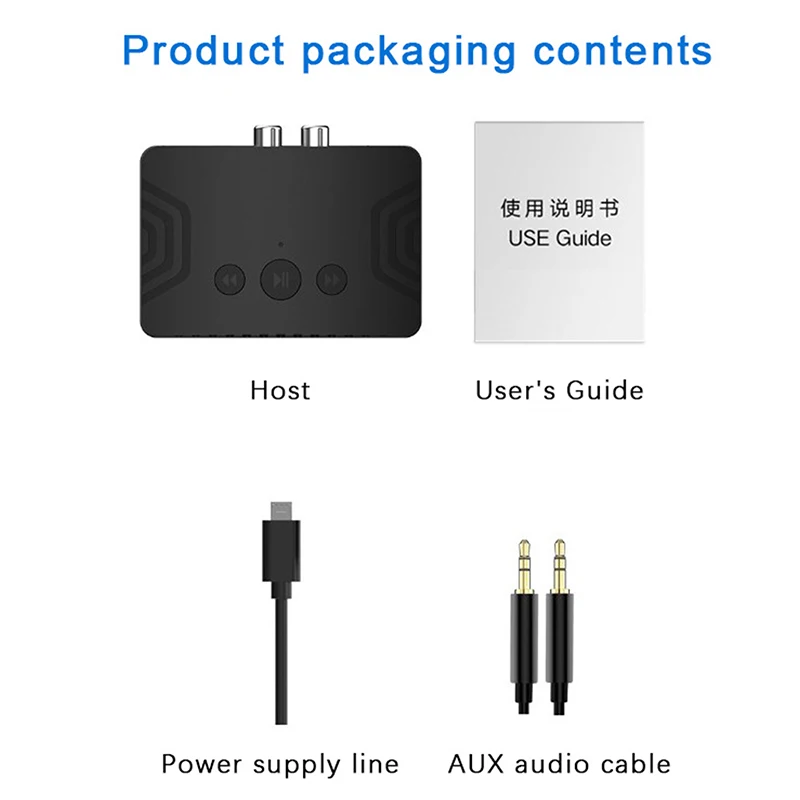 Bluetooth 5.3 Audio Receiver 3.5mm AUX RCA USB U-Disk Stereo Music Wireless Audio Adapter For PC TV Car Kit Speaker Amplifier