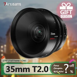 7artisans MF 35mm T2.0 Full Frame Ultra-long Focus Cine Lens for Camera Photography with Sony E Nikon Z Panasonic Sigma L Mount