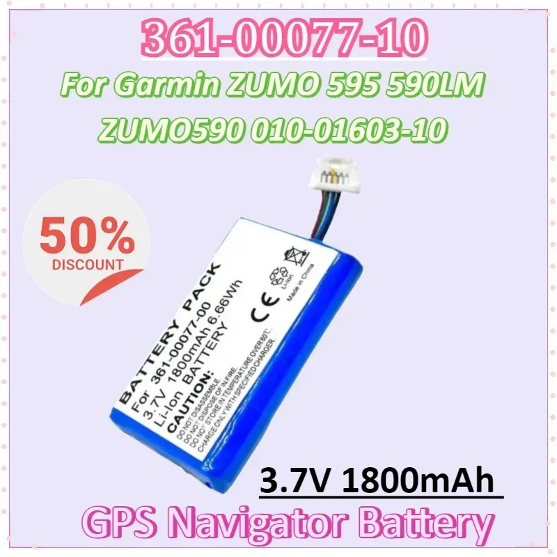 

361-00077-10 3.7V 1800mAh Battery for Garmin Motorcycle GPS Navigator ZUMO 595 590LM ZUMO590 010-01603-10 361-00077-000