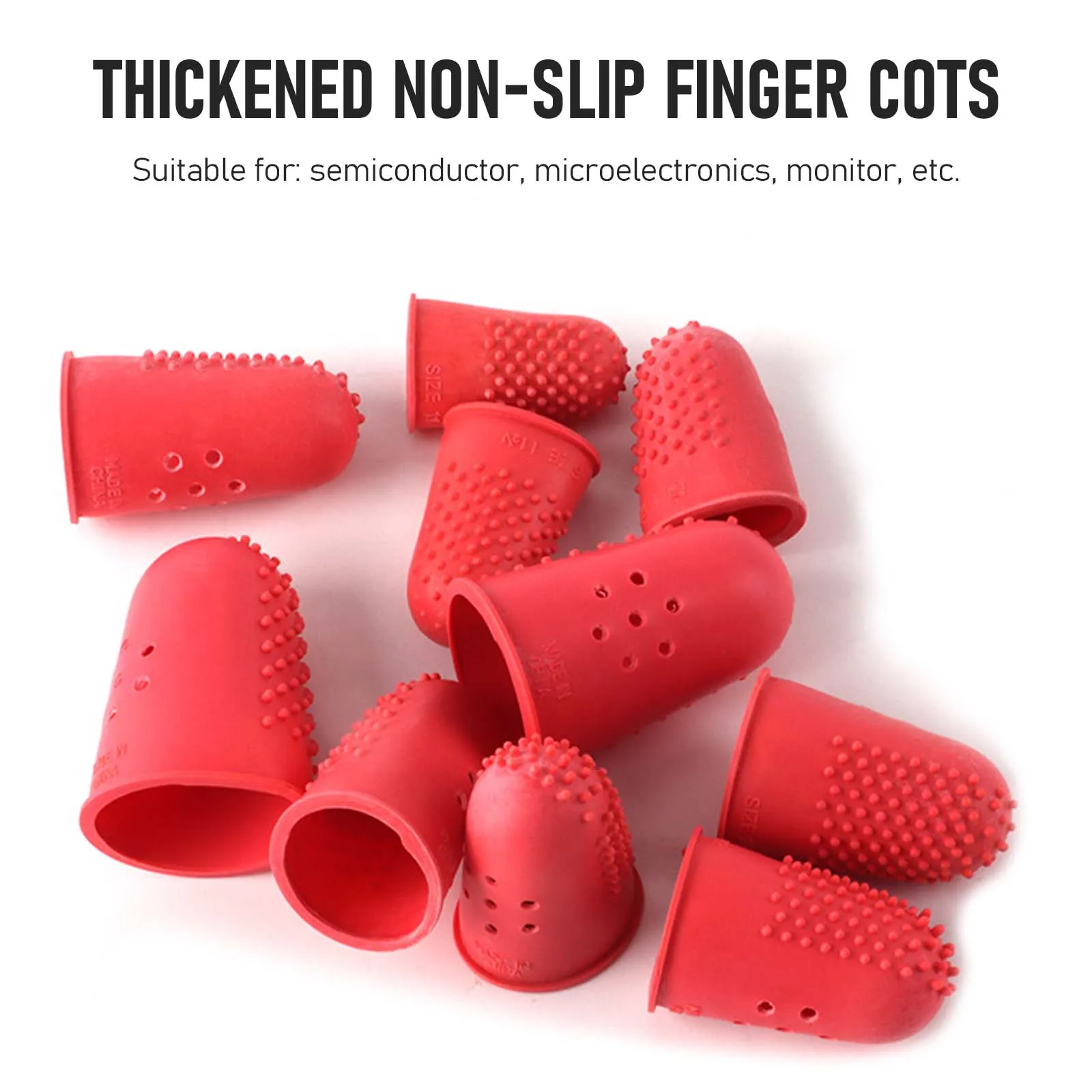 

Reusable Rubber Thimbles Finger Protector Rubber for Activities, Hot Glue and Sports Games,5 Sizes,10 Pieces