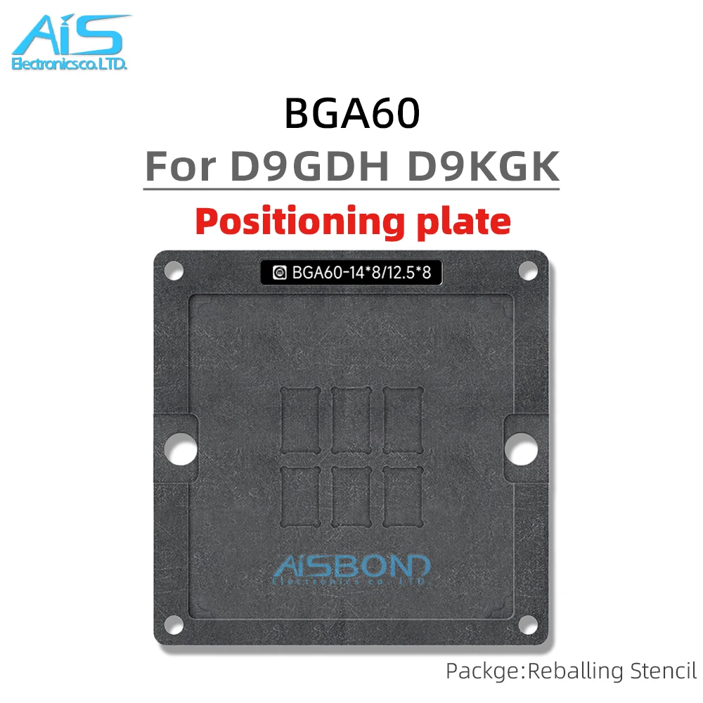BGA LPDDR4 LPDDR4X Reballing Stencil Template Station For D9GDH D9KGK BGA60 Chip Positioning Plate Plant tin net Steel mesh