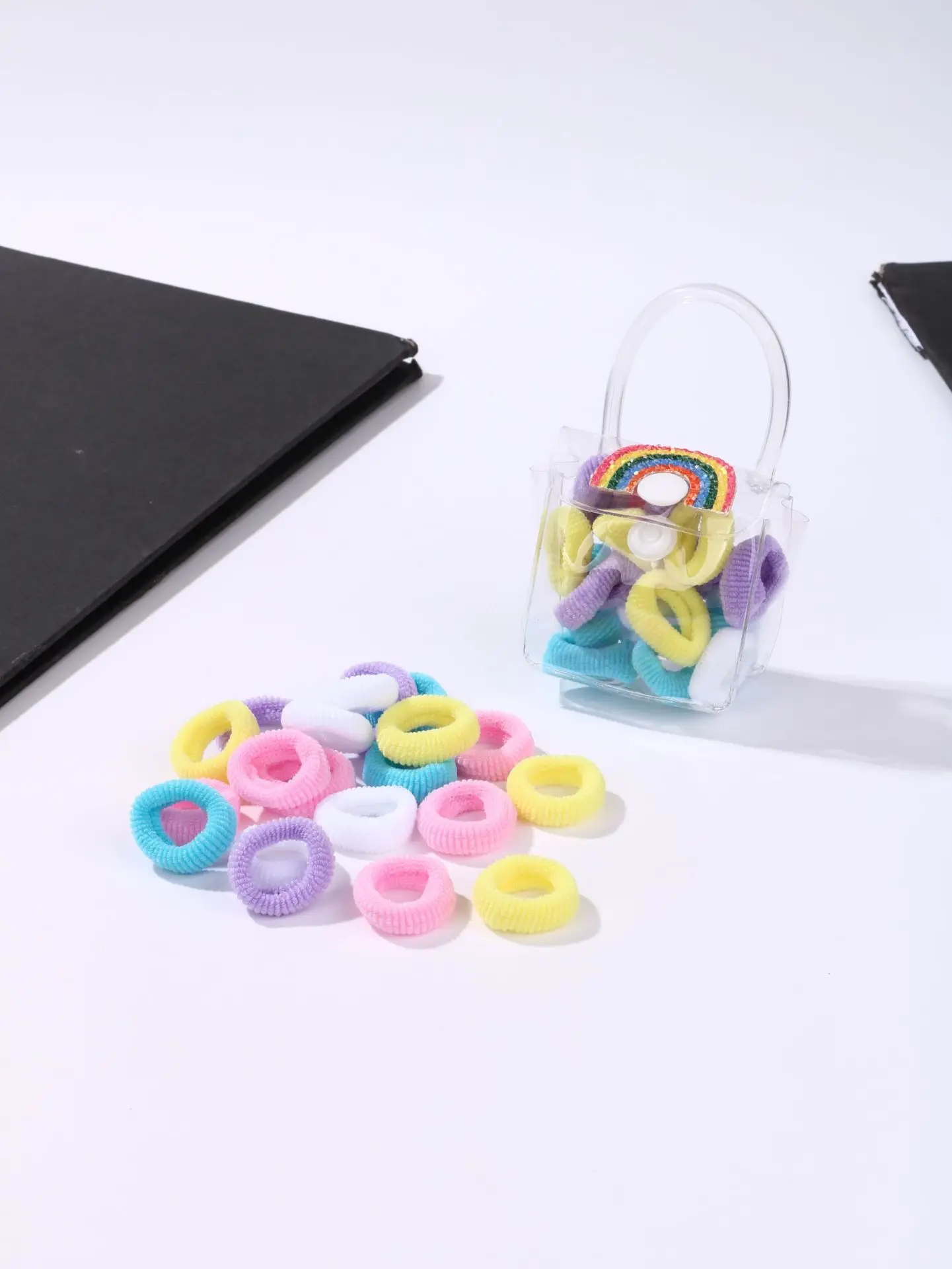 

Kids Hair Ties Colorful Simple Elastic Bands Sweet Princess Children HairBands Kids Hair Accessories Bag Package Girls Present