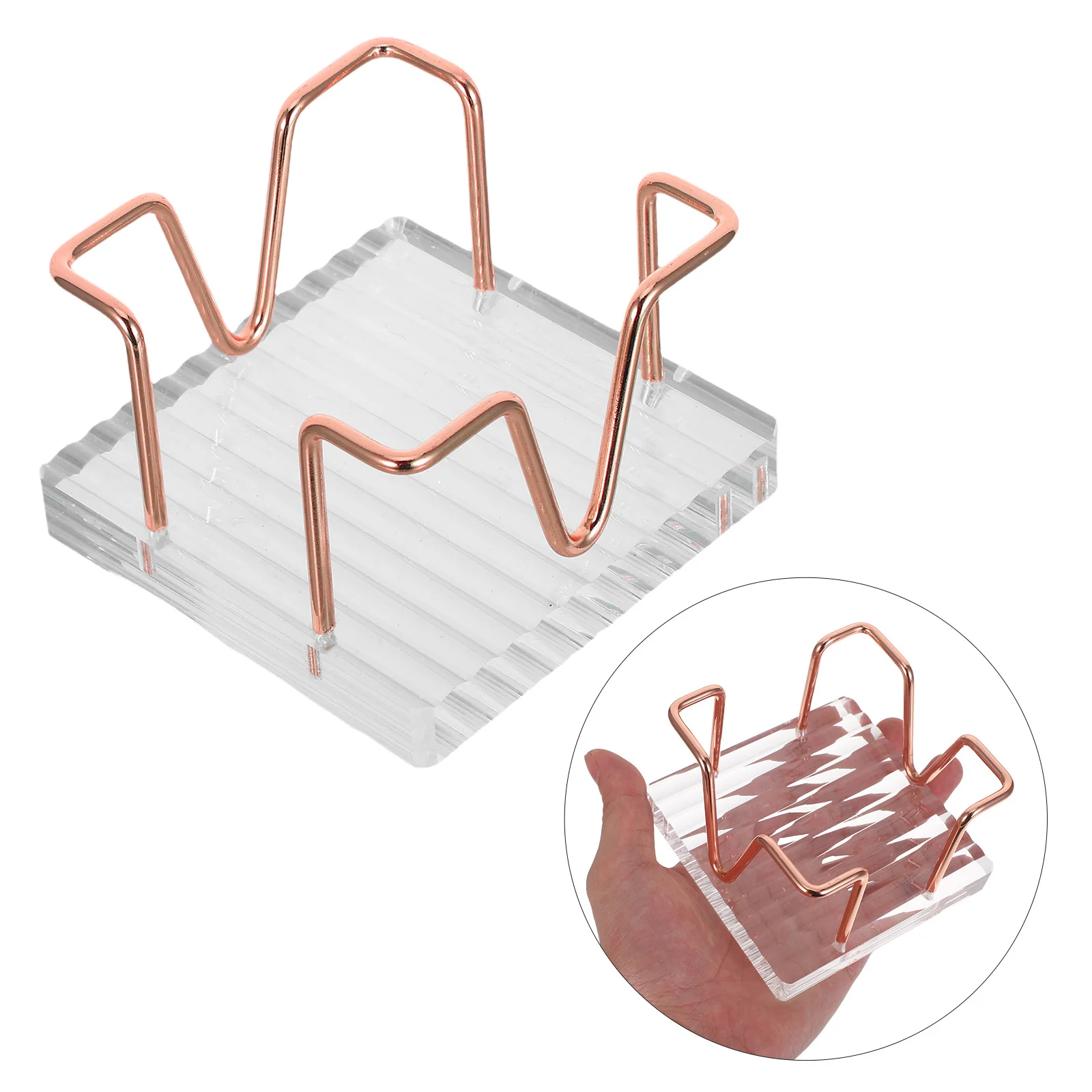 

1pcs Acrylic Notepad Holder Metal Wire Stand Desktop Memo Organizer For Desk Large Capacity Note Pads Container Business Card