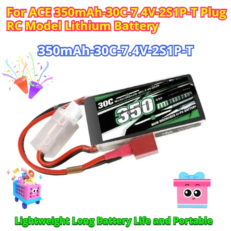 

350 мАч для ACE 350 мАч-30C-7,4 В-2S1P-T Plug RC Модель Литиевая батарея Легкий длительный срок службы батареи и портативный