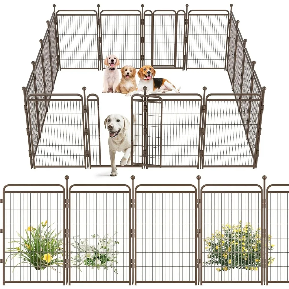 

Dog Playpens, 40" H 16 Panels Dog Pen Outdoor/Indoor Dog Fence Exercise Pen for Small/Medium/Large Dogs, Foldable Pet Play Yard