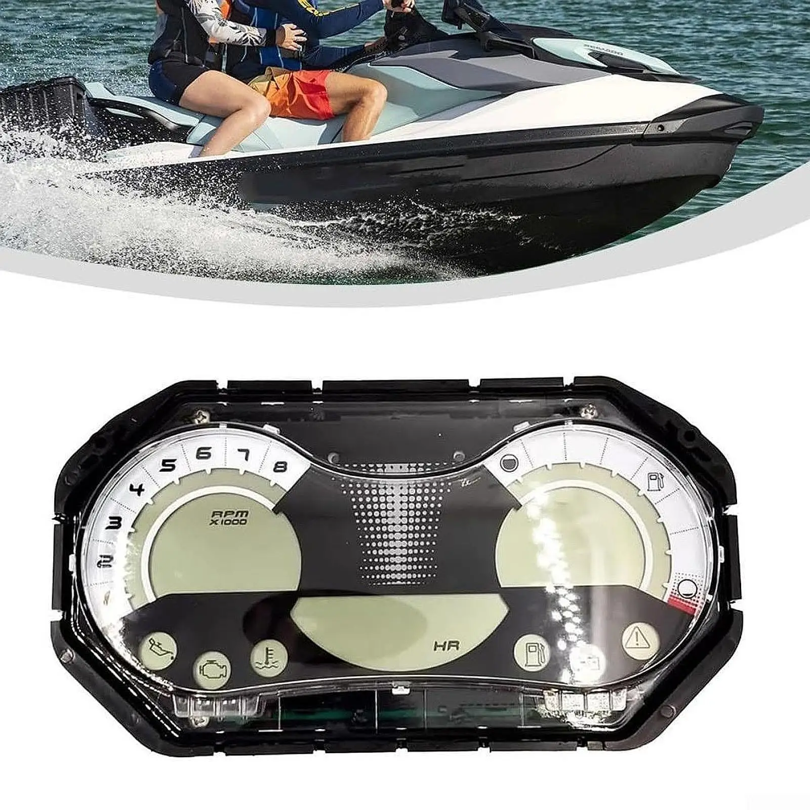 

Easy Install Speedometer Instrument Panel Waterproof Marine Vehicle Replacement for Seadoo GTI 130 Wake 155 Rental