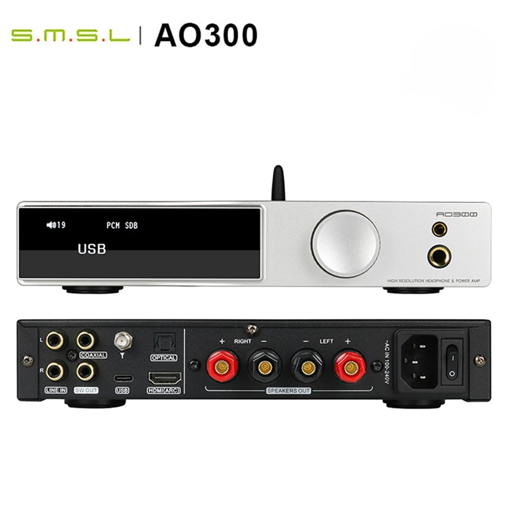 

SMSL AO300 Power Amplifier & Headphone AMP Decoder MA5332MS MQA-CD Audio DAC XMOS XU-316 2.1 HIFI CS43131 SMSL DAC Jack Decoder