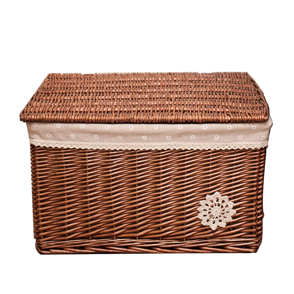 

Rattan Storage Woven Basket Natural Material Box Decor Living Room Bedroom Storage Solution