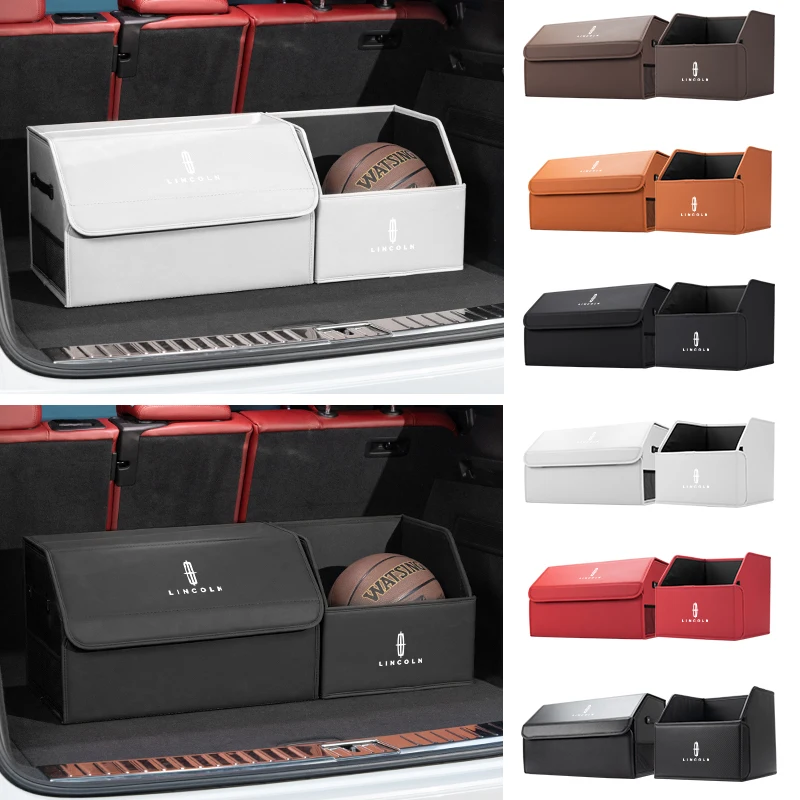 Car Trunk Organizer Box Tools Storage Case Stowing Tidying For Lincoln MKZ MKX Aviator Navigator Continental Corsair MKC MKT