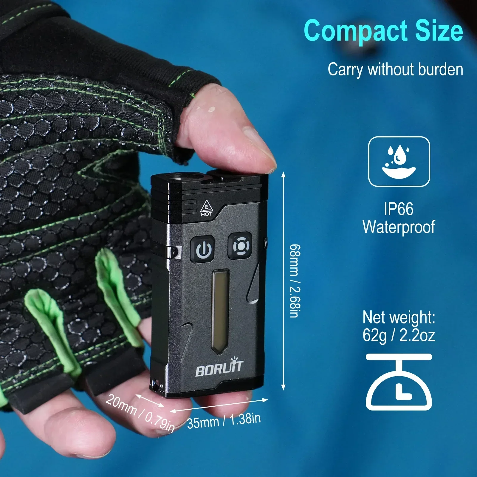 BORUiT EV10 1100LM سلسلة مفاتيح LED EDC مصباح يدوي نوع C قابلة للشحن ضوء العمل الشعلة مع المغناطيس للتخييم فانوس الجيب