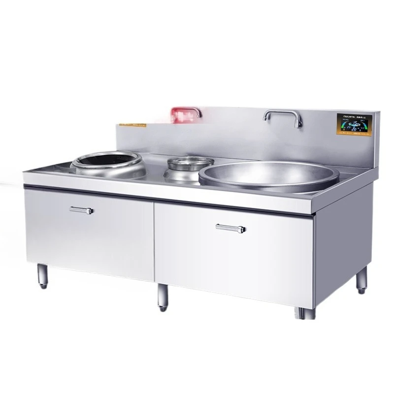 

Commercial induction cooker high power large pot stove size combination stove canteen double head large fried stove upgrade