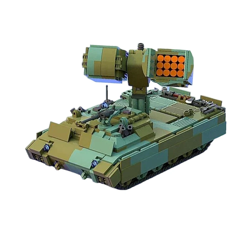 Air Defense Missile Vehicle Model MOC Building Bricks War Equipment Modular Technology Gifts Holiday Assemble Toys Suit Display
