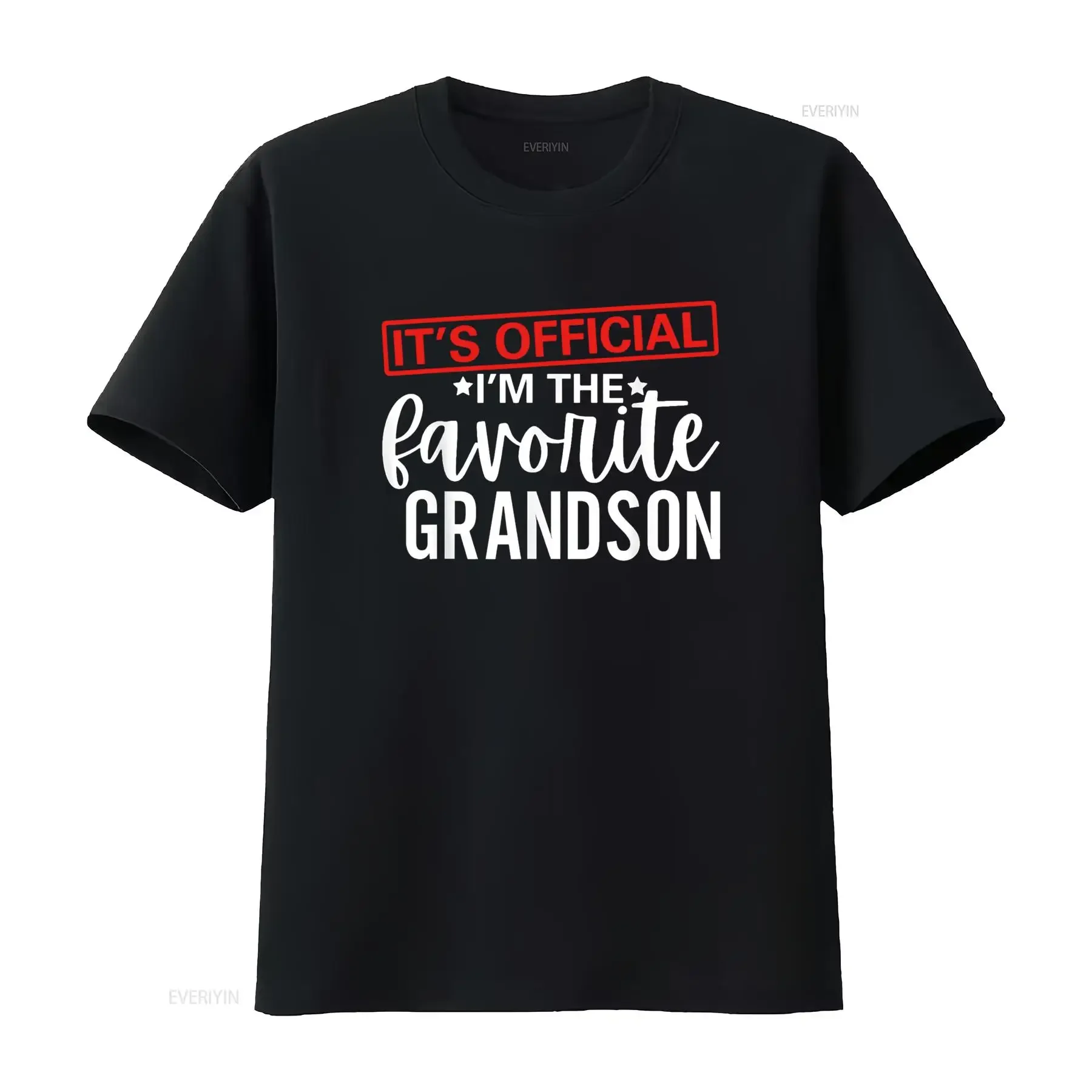 It s Official I m The Favorite Grandson Kids s Grandpa T Shirt vintage Washed Stretched Top For Everyday Wear Casual graphic