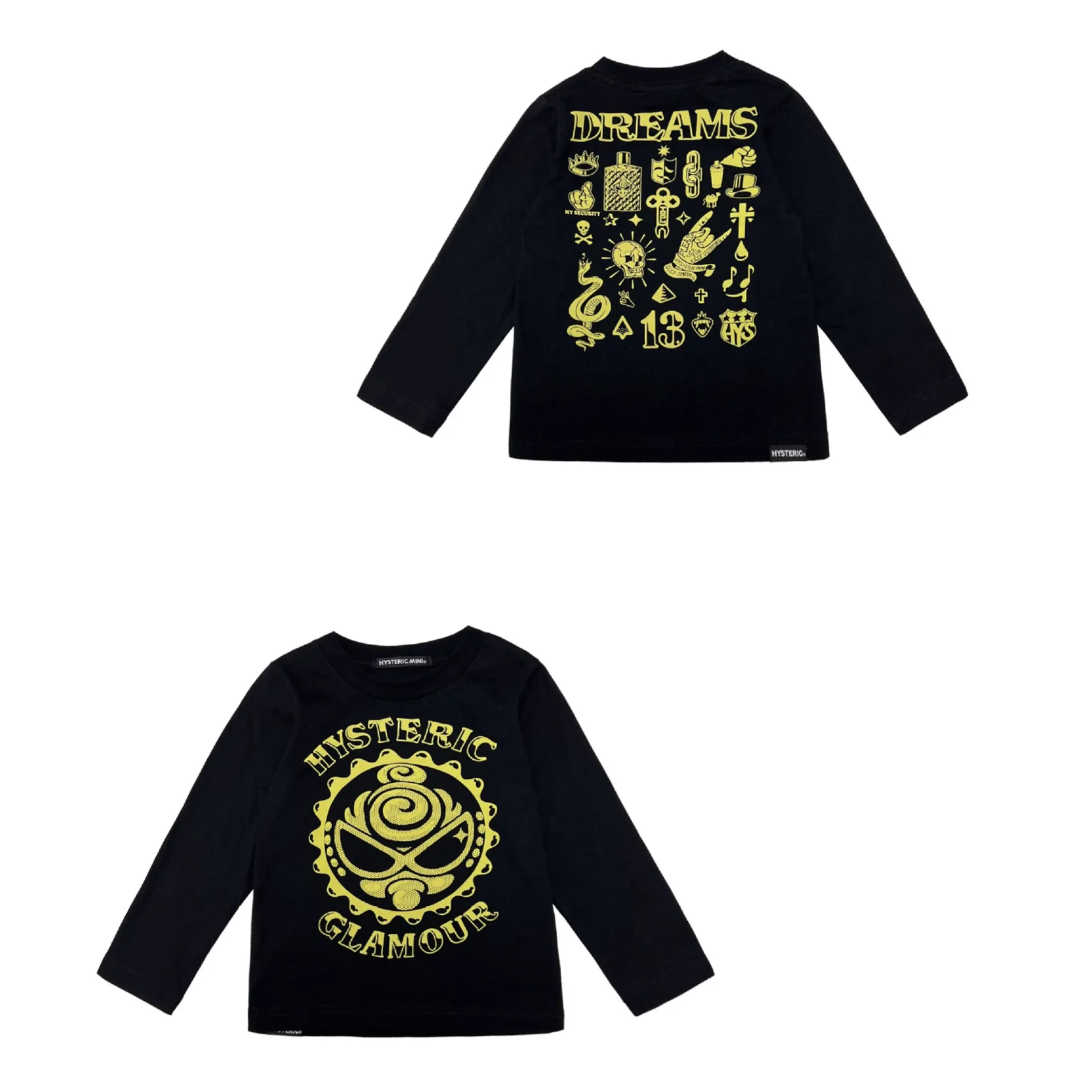 

2025 New Cute Cartoon Black Versatile Back Multi Pattern Printed Long Sleeve T-shirt Cotton Children's Top