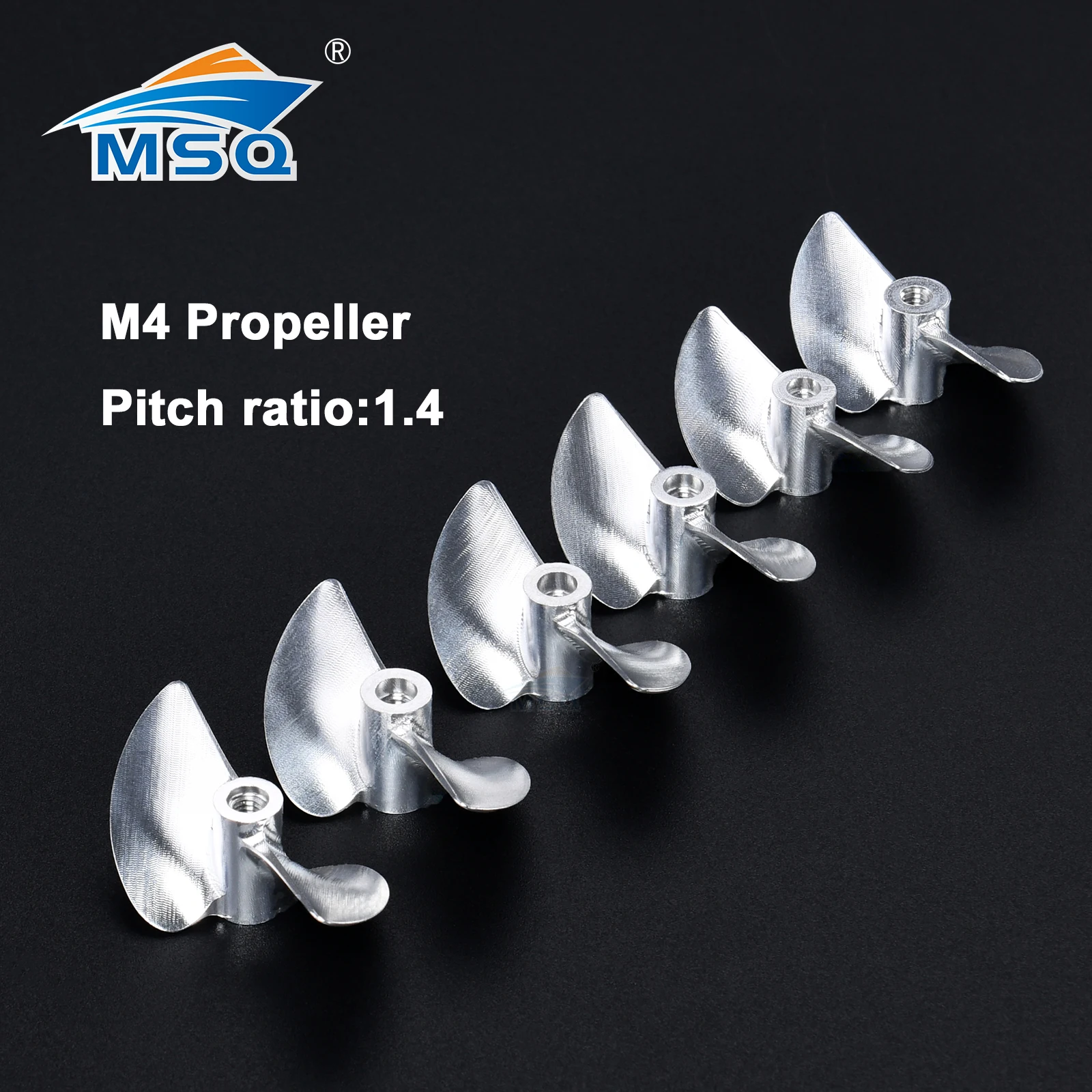 RC Boat CNC 2 blades M4 Aluminium Propeller D30/32/33/34/35/36/37/38/39/40/41/42/43/44/45mm Screw for M4 Prpo Shaf