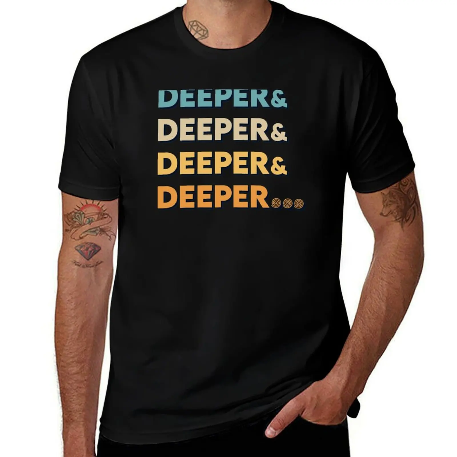 Deeper and Deeper Trance T-Shirt Basic Solid Tee for Daily Use T-Shirt