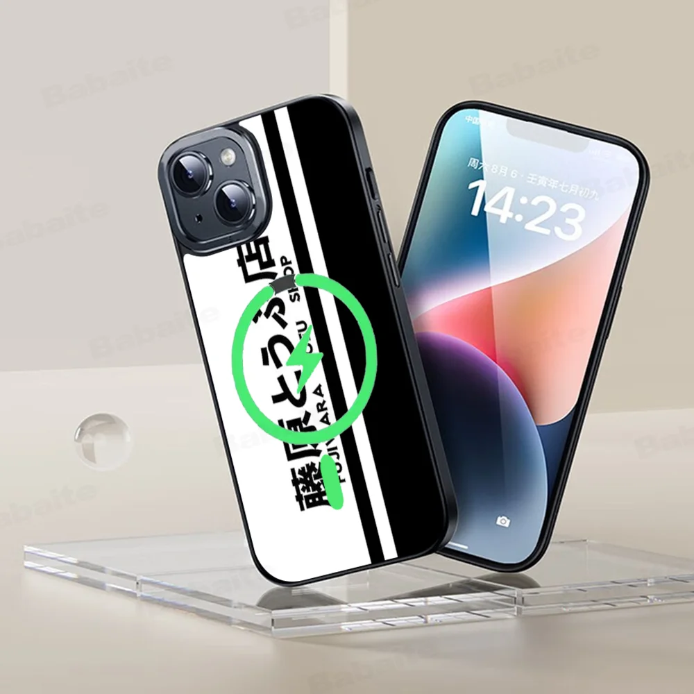 

I-Initial D AE86 Cars Phone Case Magesafe Magnetic Wireless Charge Case For iPhone 16 11 12 13 14 15 Pro Max Plus Mini