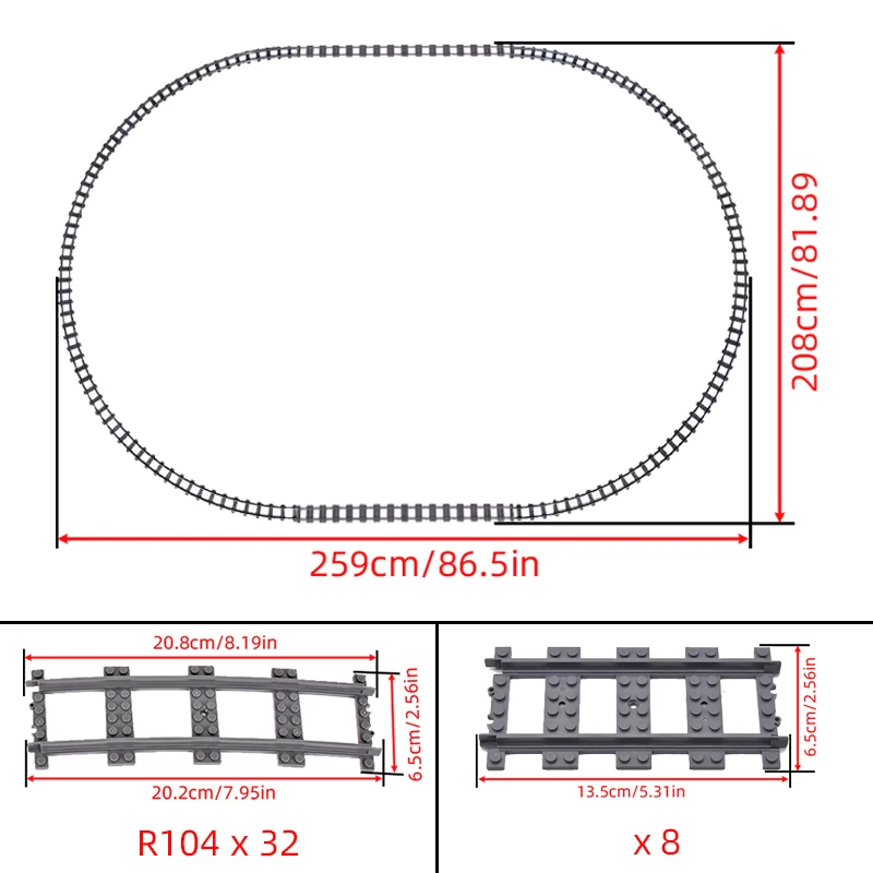 Moc criativo especialista idéias trem da cidade faixas retas curvadas elipse cruzam trilhos tijolos blocos de construção brinquedos diy para crianças gif