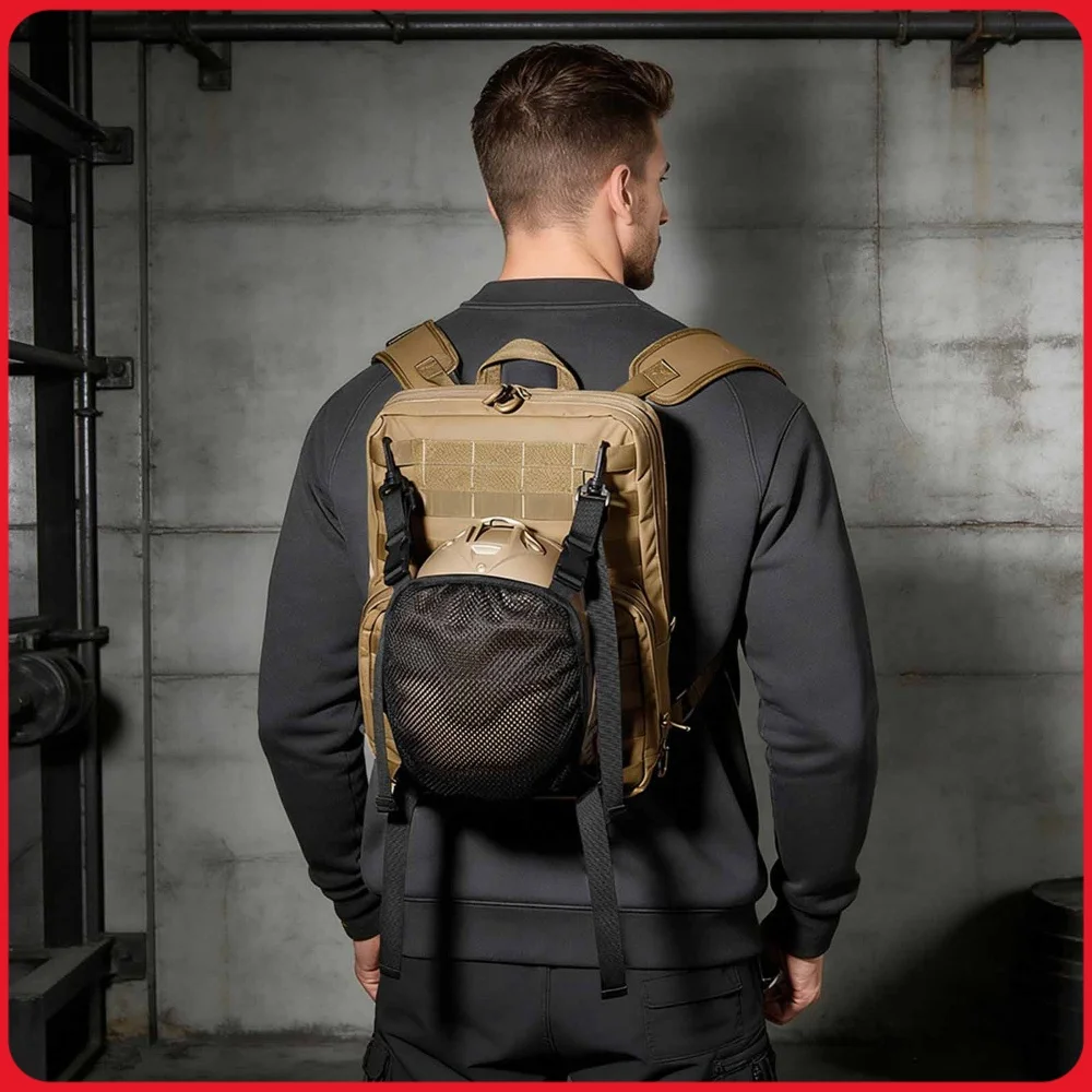 Outdoor Helmet Net Pouch Elastic Mesh Bag Modular Attachment Outdoor Backpack Storage 25x25cm 110g
