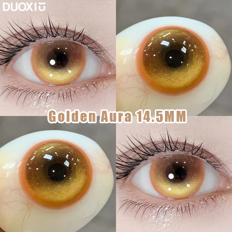 DUOXIU 2 pièces/paires lentilles coréennes lentilles de Contact colorées pour les yeux lentilles de mode lentilles de haute qualité lentilles pour grands yeux lentilles jaunes