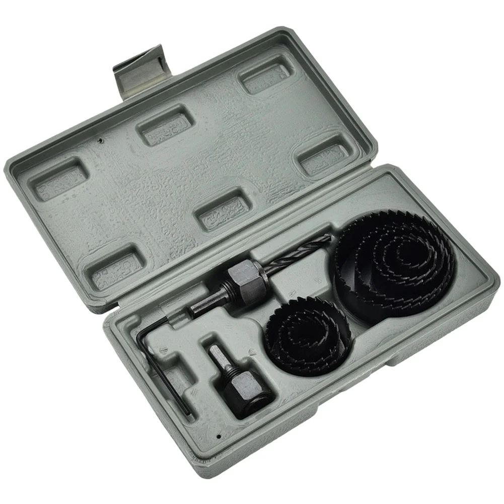 7/8/11/16Pc Carbon Steel Cutting Set Hole-Saw Cutting Set Kit Tools 19-127mm With Case For Woodworking Drywall With Plastic ﻿