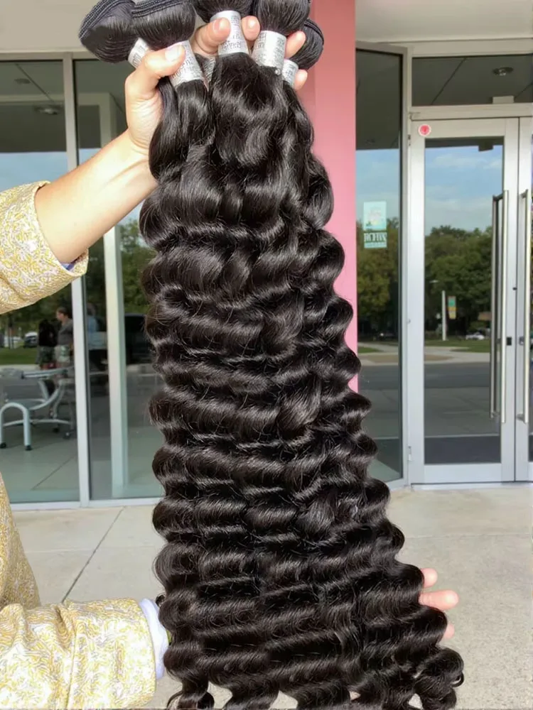 

Свободный волнистый пучок 30 32 дюйма Необработанные девственные 100% человеческие волосы Вьющиеся необработанные наращивания 3/4 пучка Натуральные волнистые предложения Уток