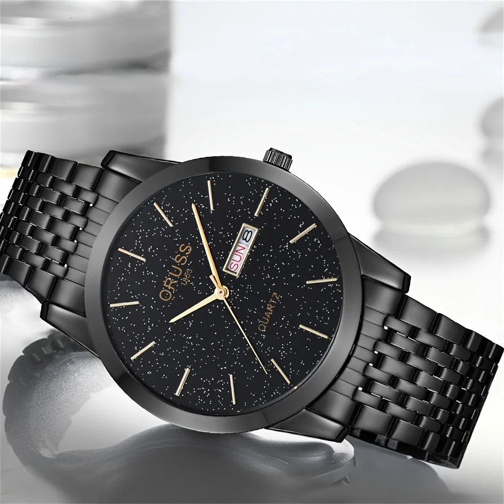 Business casual men\'s watch handsome new fashion gentleman simple durable double calendar high-end star men\'s watch