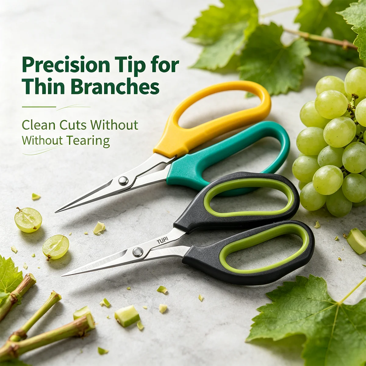 Multifunctional Garden Scissors Sturdy Garden Fruit And Grape Pruning Shears With Soft Handles And Curved Blades