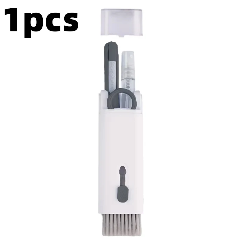 مجموعة فرش تنظيف لوحة مفاتيح الكمبيوتر 7 في 1، قلم تنظيف لسماعات الرأس وأدوات تنظيف الهاتف ومجموعة أدوات سحب غطاء المفاتيح