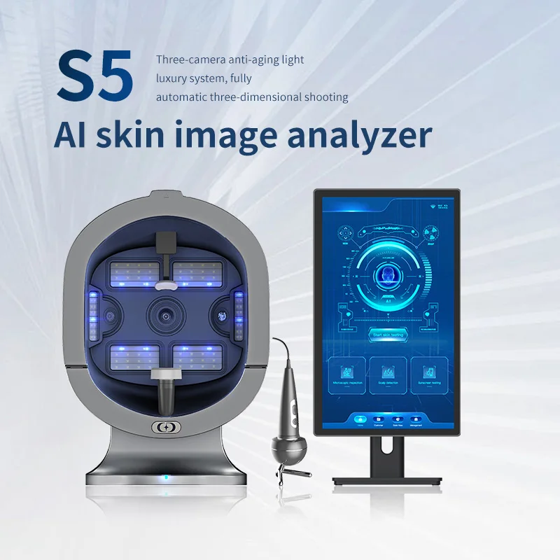 S5 AI Skin Image Analyzer Classification of Aging Scientific Quantification 3 Camera Anti-Aging Light Luxury System Automatic